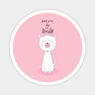 Cute cat smiling with Magnet